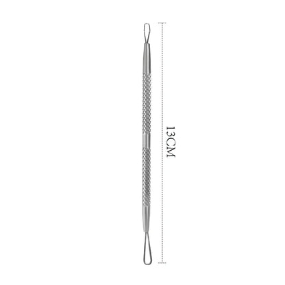 Stainless Steel Blackhead and Blemish Extractor Tool with Dual Loop Needles for Acne Treatment and Skin Care