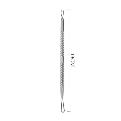 Stainless Steel Blackhead and Blemish Extractor Tool with Dual Loop Needles for Acne Treatment and Skin Care